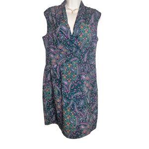 Athleta Dahlia Paisley Floral‎ Sleeveless Mini Dress Athletic Athleisure, Medium